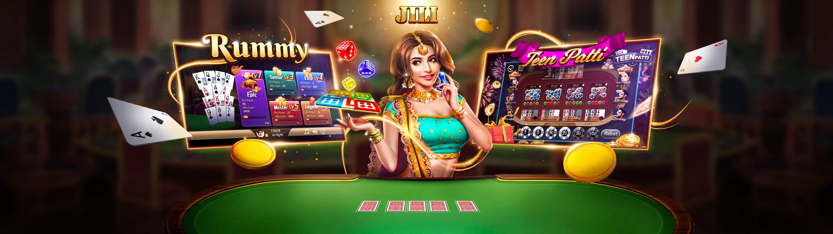 Bàn chơi Poker với các lá bài và chip, minh họa luật chơi Poker chi tiết